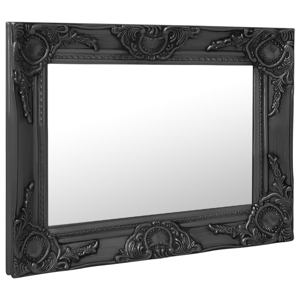 vidaXL Nástenné zrkadlo v barokovom štýle 50x40 cm čierne