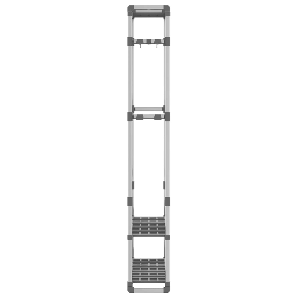 vidaXL 3-poschodový vešiak na šaty strieborný 59x29x192 cm hliník
