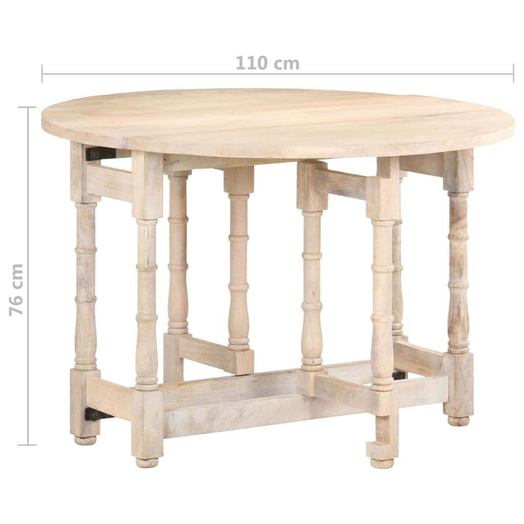 vidaXL Jedálenský stôl okrúhly 110x76 cm mangovníkový masív