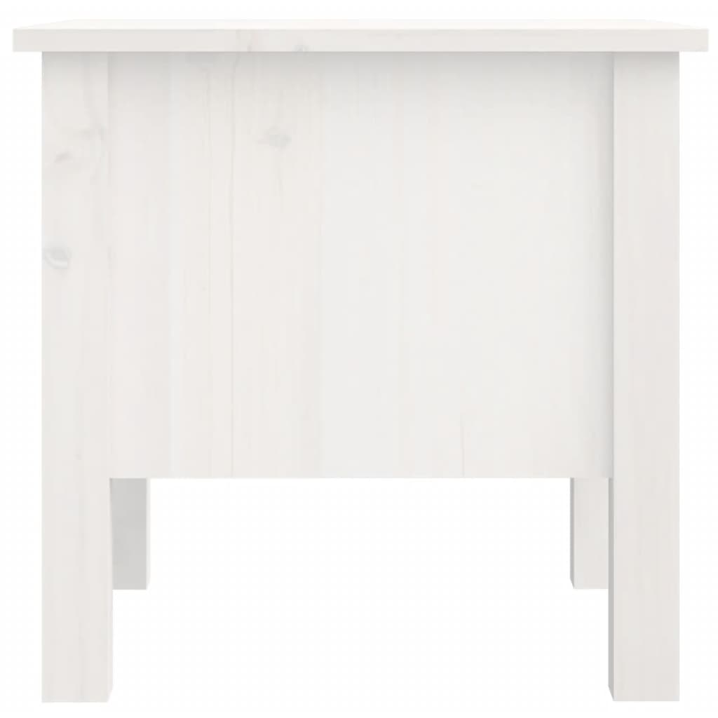 vidaXL Bočný stolík biely 40x40x39 cm borovicový masív