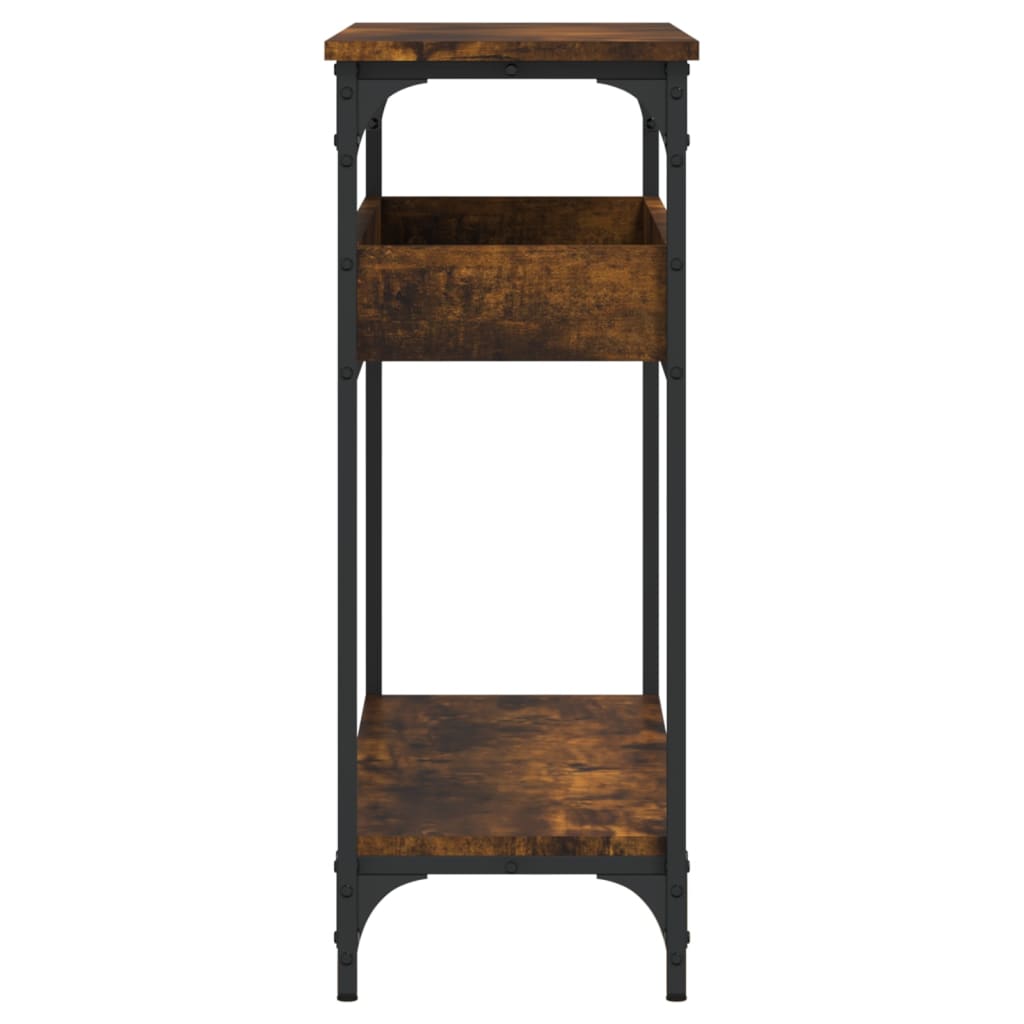 vidaXL Konzolový stolík s policou dymový dub 100x29x75cm kompoz. drevo