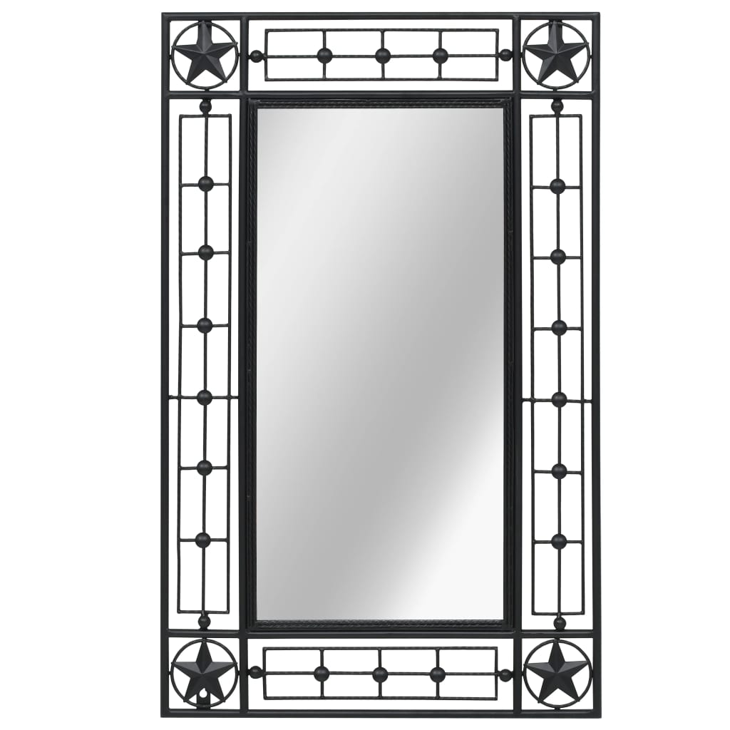 vidaXL Záhradné nástenné zrkadlo obdĺžnikové 50x80 cm čierne