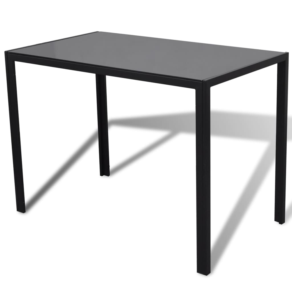 vidaXL 5-dielna súprava s jedálenským stolom, čierna