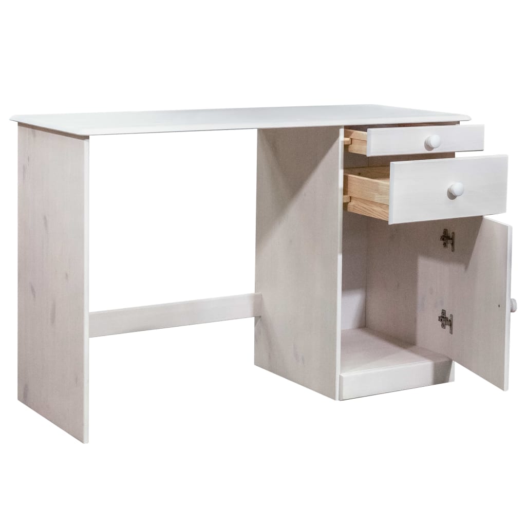 vidaXL Stôl so zásuvkami 110x50x74 cm borovicový masív