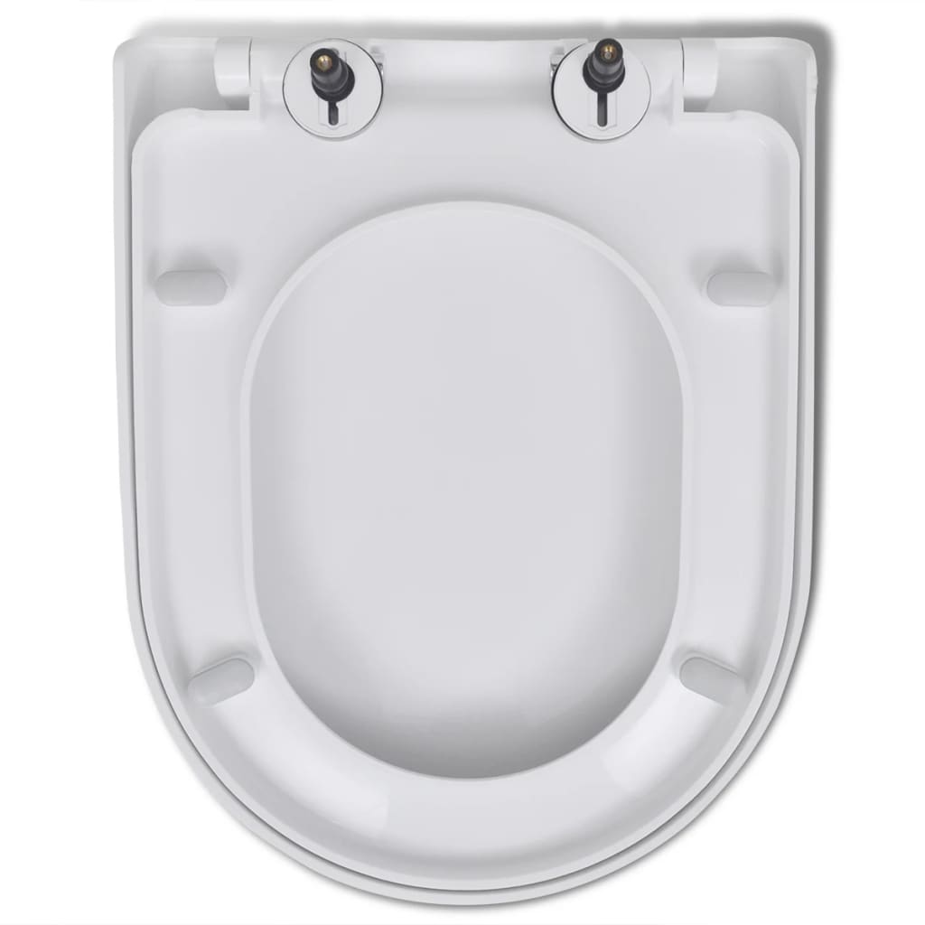 vidaXL WC sedadlo, pomalé sklápanie, rýchloupínacie, biele, štvorcové