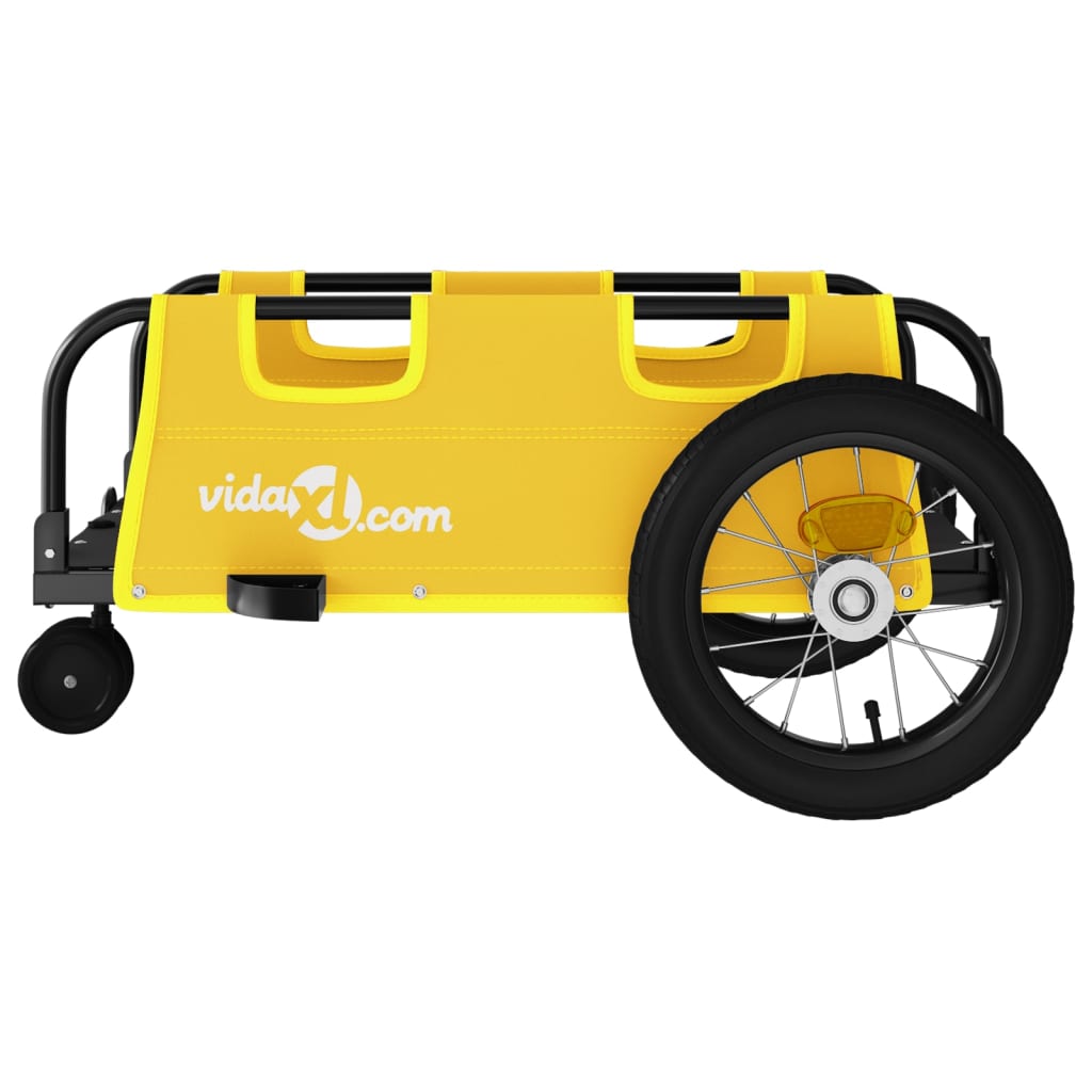 vidaXL Príves na bicykel, žltý, oxfordská látka, železo