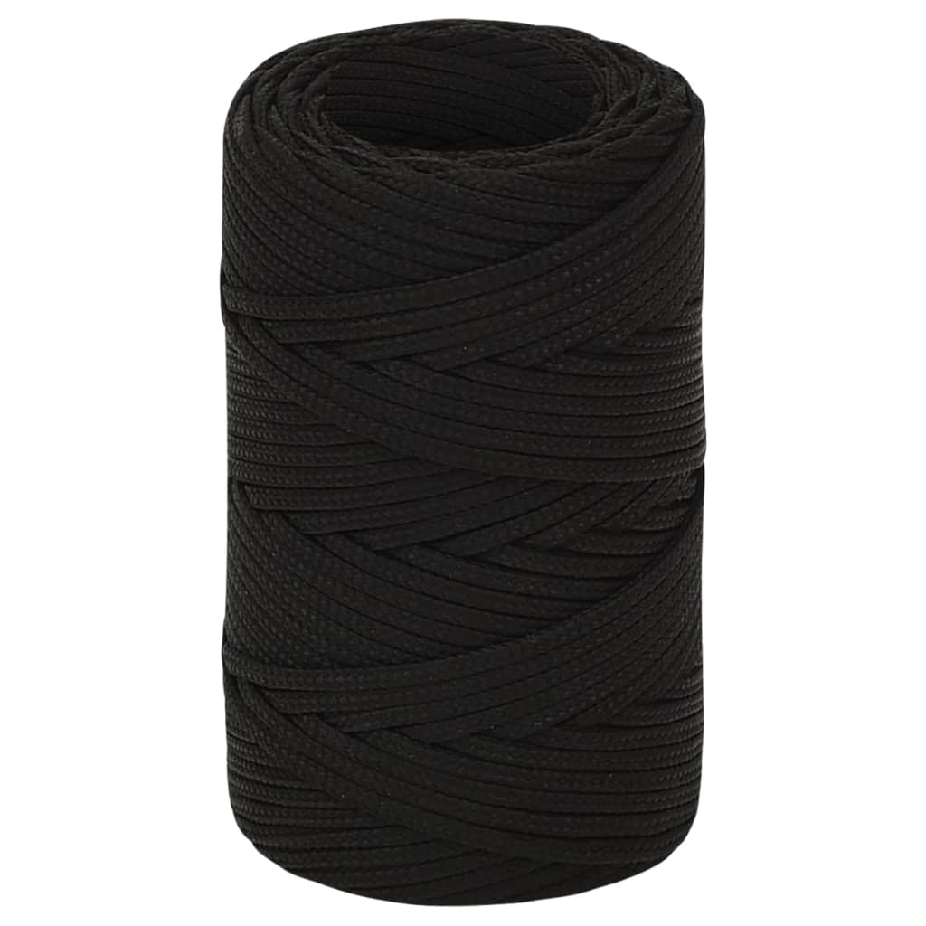 vidaXL Pracovné lano čierne 2 mm 25 m polyester