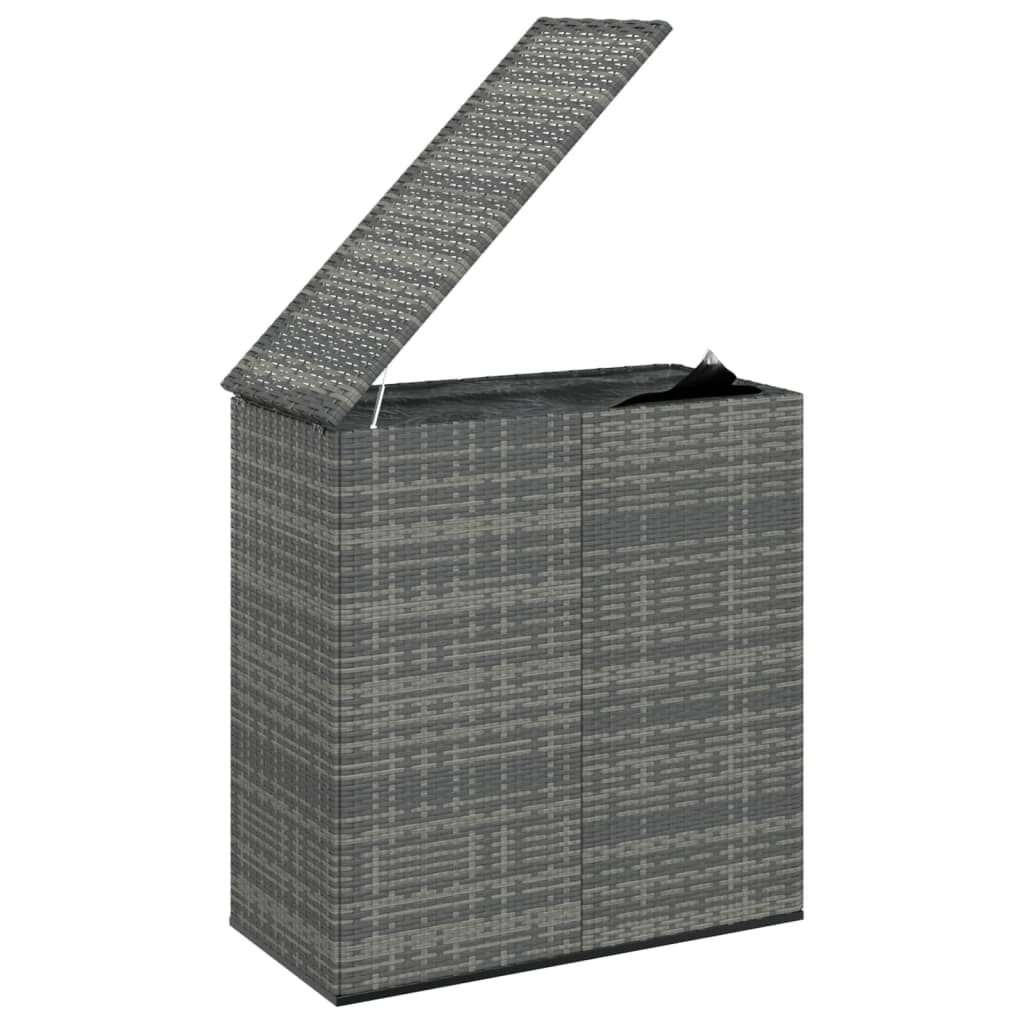 vidaXL Záhradný úložný box z polyratanu 100x49x103,5 cm sivý