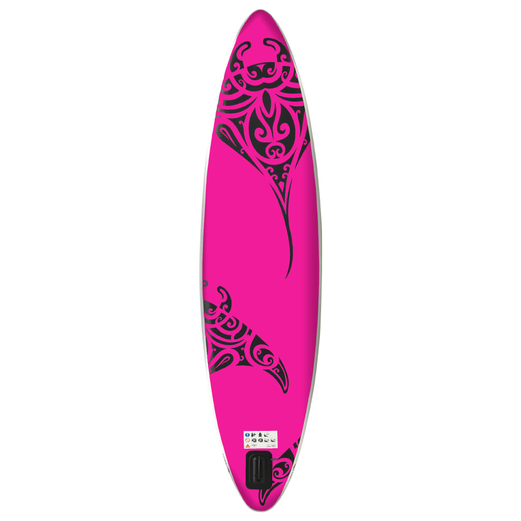 vidaXL Nafukovací Stand Up Paddleboard 305x76x15 cm ružový