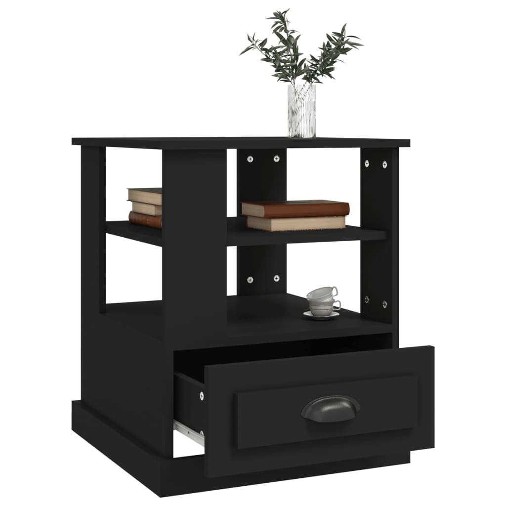 vidaXL Bočný stolík čierny 50x50x60 cm kompozitné drevo