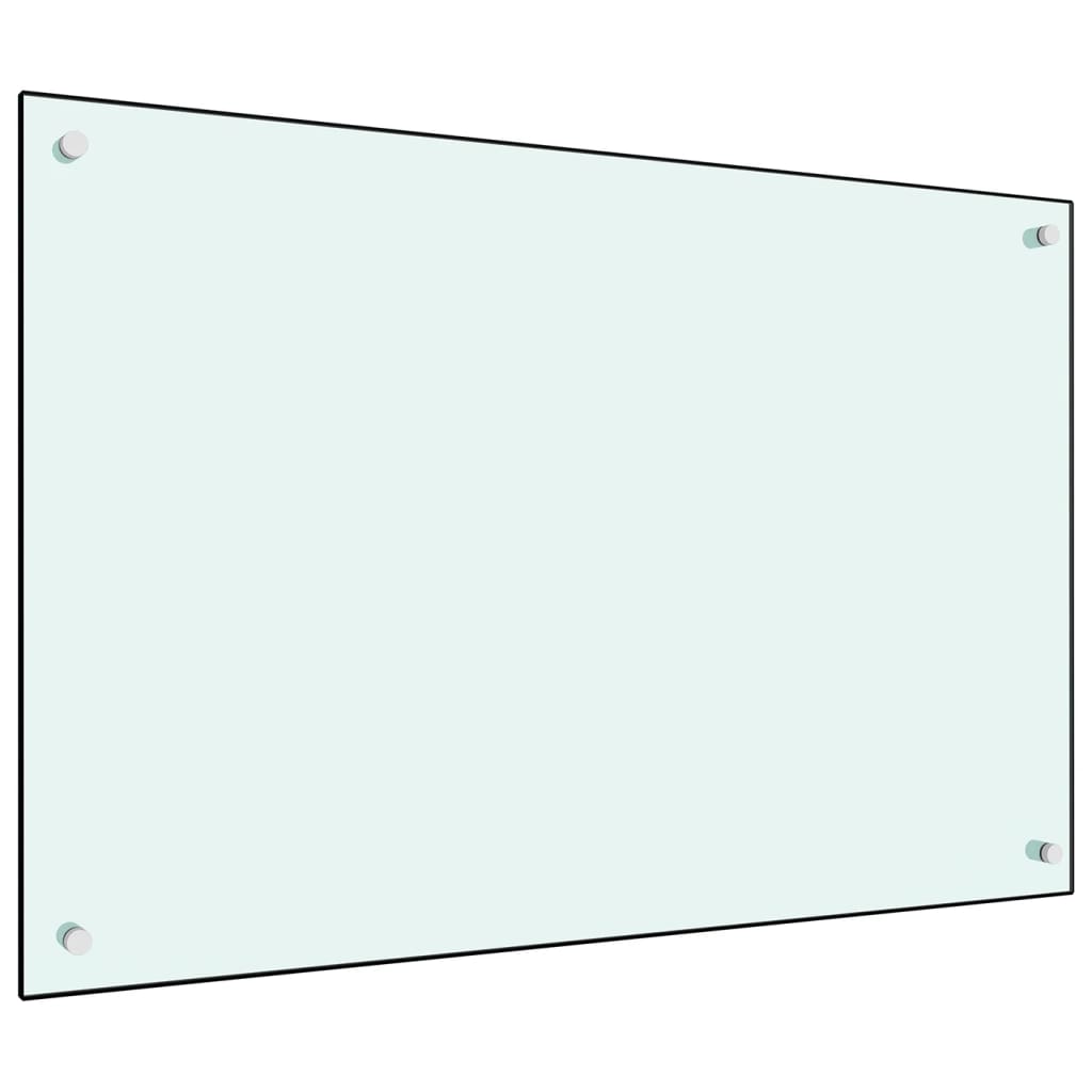 vidaXL Kuchynská zástena, biela 90x60 cm, tvrdené sklo