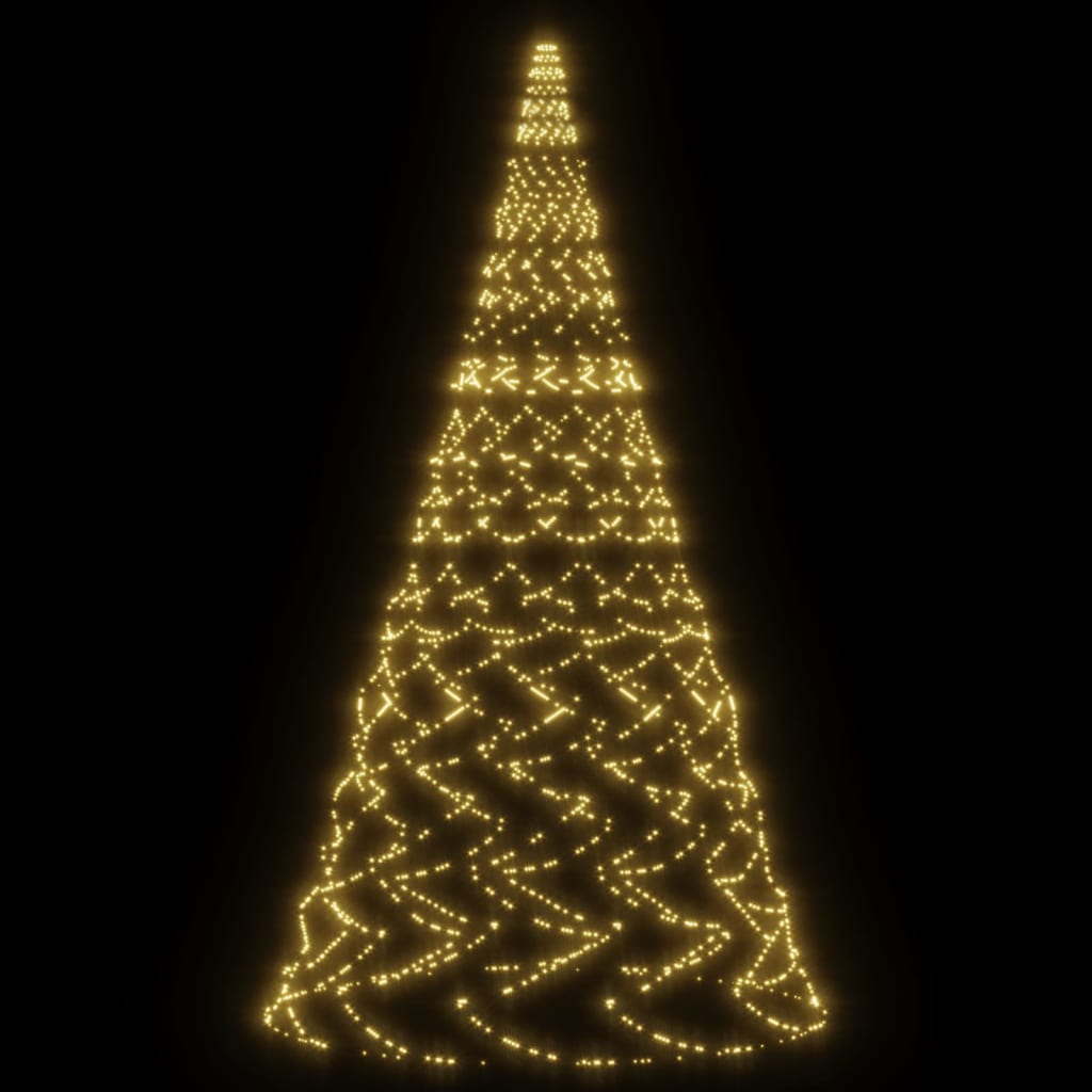 vidaXL Vianočný stromček na stožiari teplé biele svetlo 3000 LED 800cm