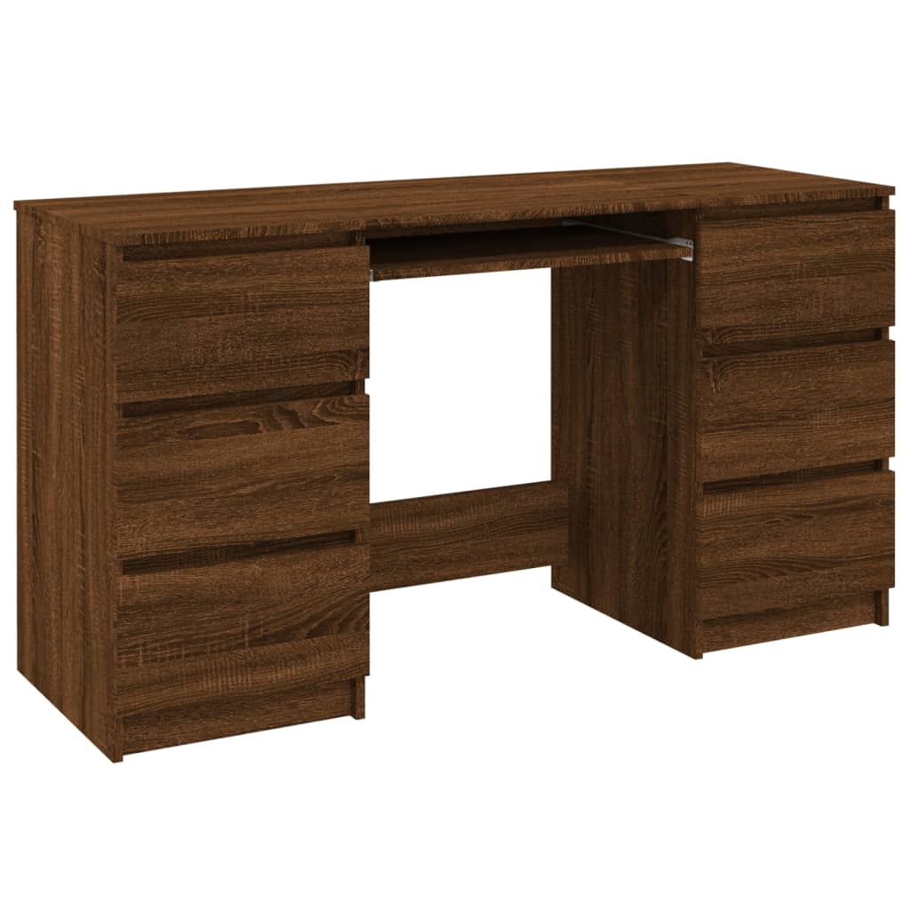 vidaXL Písací stôl hnedý dub 140x50x77 cm spracované drevo