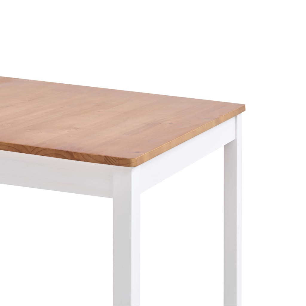 vidaXL Jedálenský stôl, biely a hnedý 180x90x73 cm, borovicové drevo