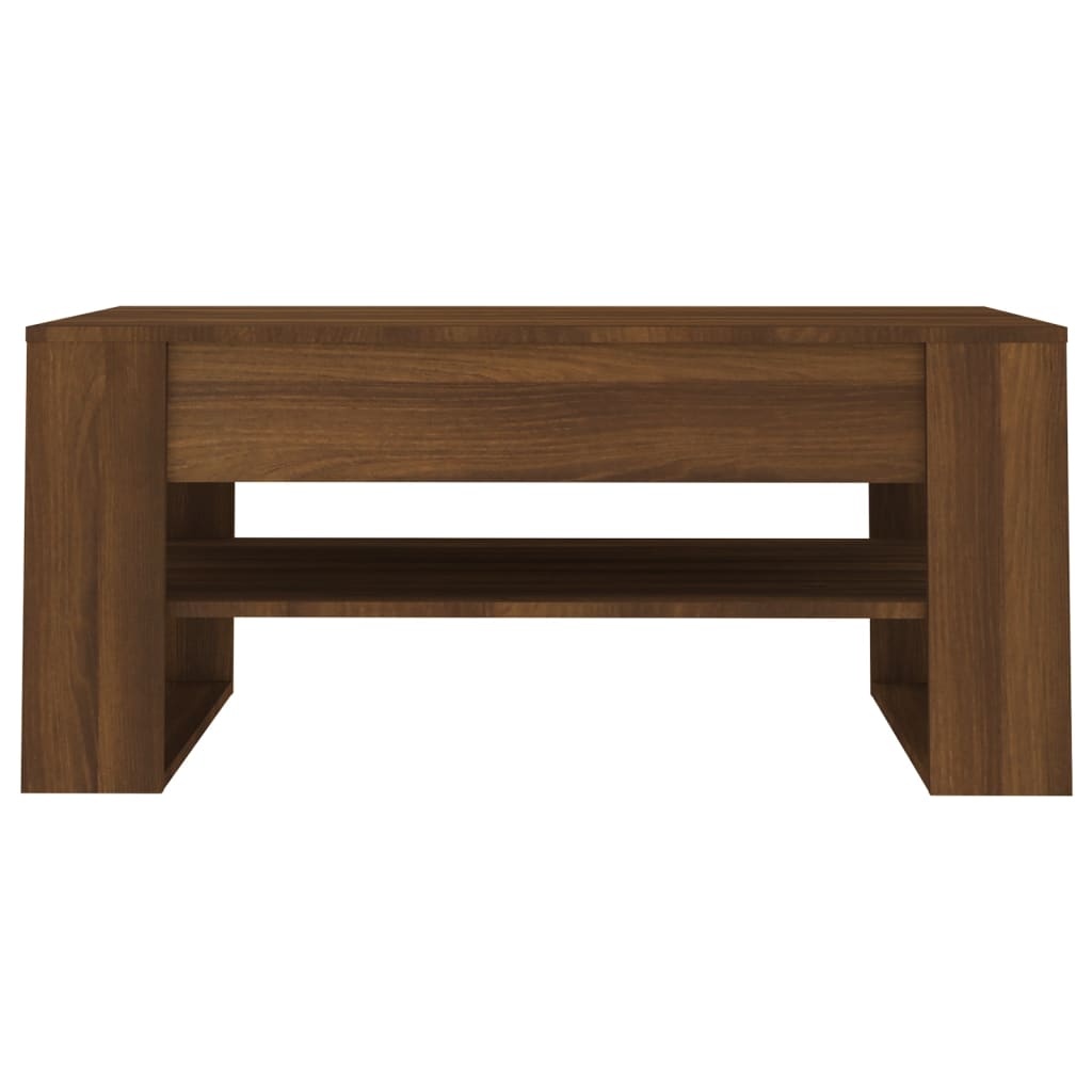 vidaXL Konferenčný stolík hnedý dub 102x55x45 cm spracované drevo