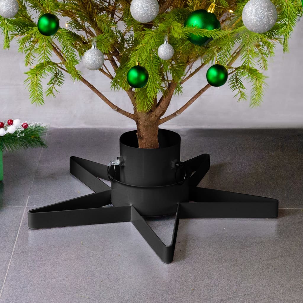 vidaXL Stojan na vianočný stromček čierny 47x47x13,5 cm