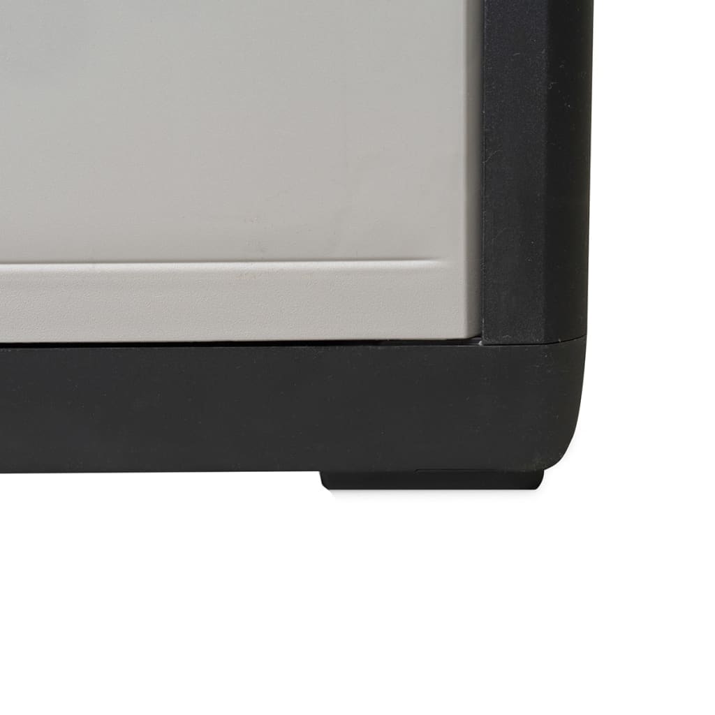 vidaXL Záhradná skladovacia skrinka s 2 policami, čierna a sivá