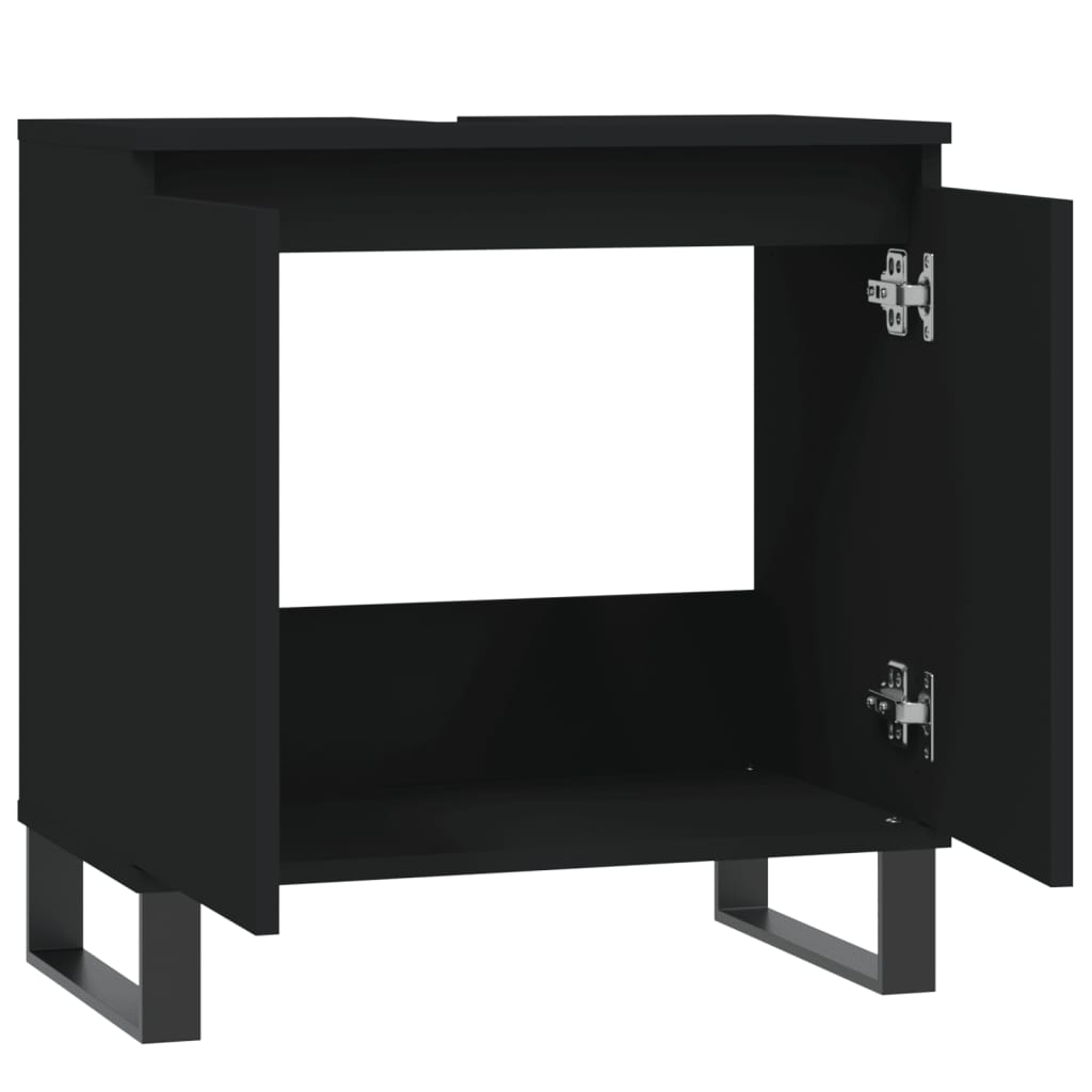 vidaXL Umývadlová skrinka čierna 58x33x60 cm kompozitné drevo