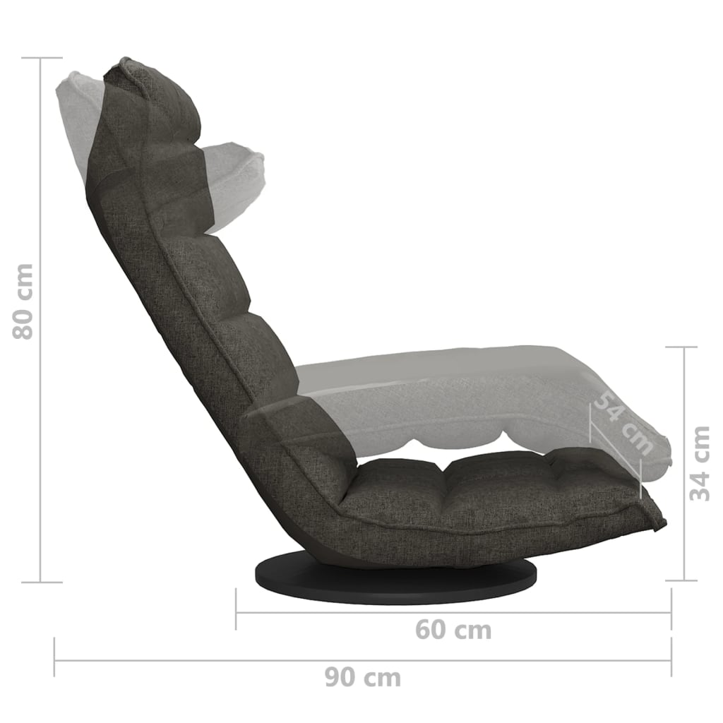 vidaXL Otočná podlahová stolička tmavosivá látka