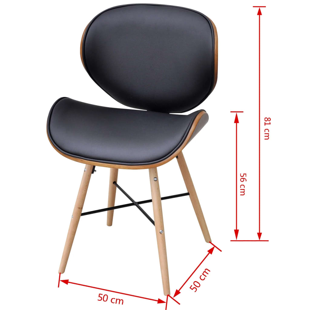 vidaXL Jedálenské stoličky 6 ks, ohýbané drevo a umelá koža