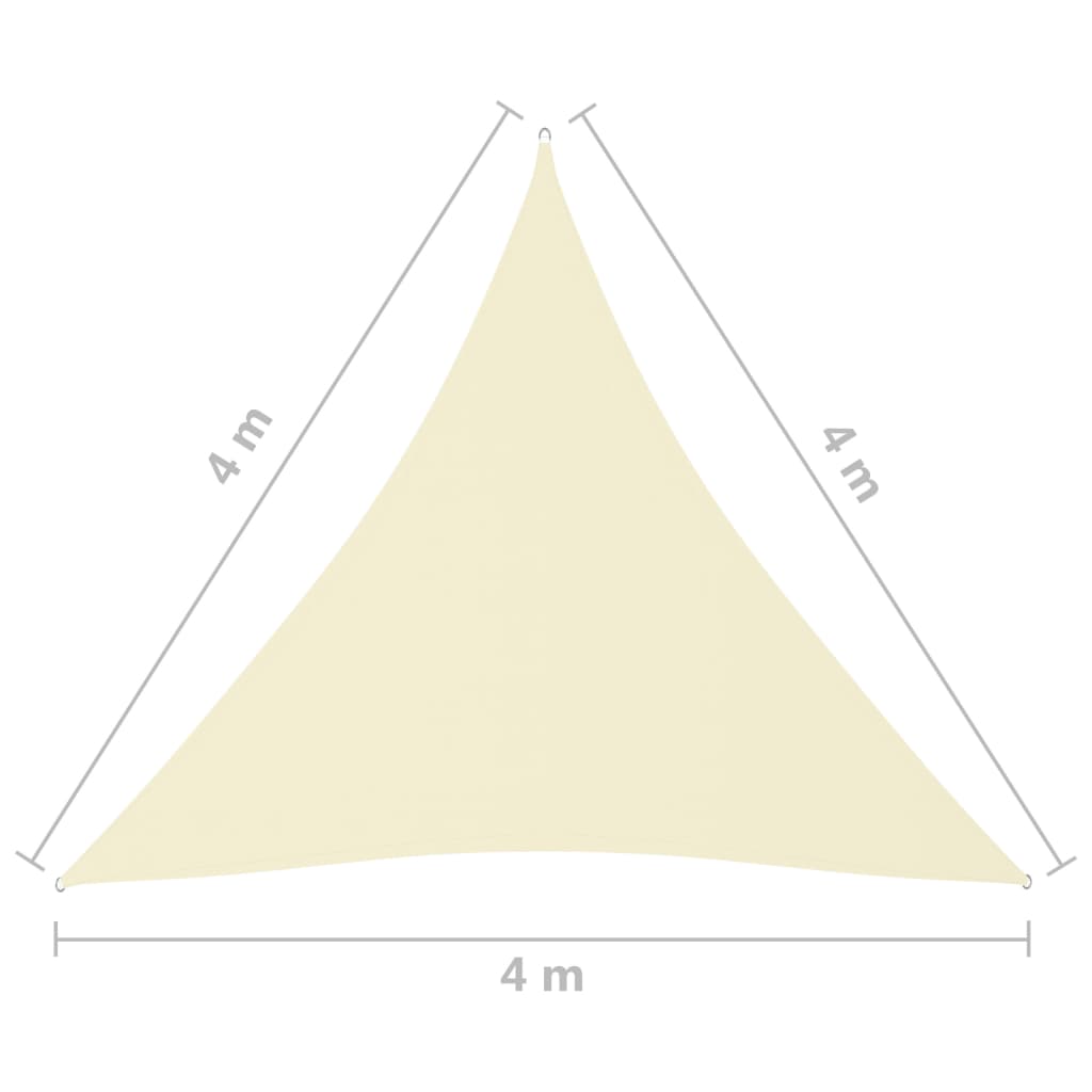 vidaXL Tieniaca plachta, oxford, trojuholníková 4x4x4 m, krémová