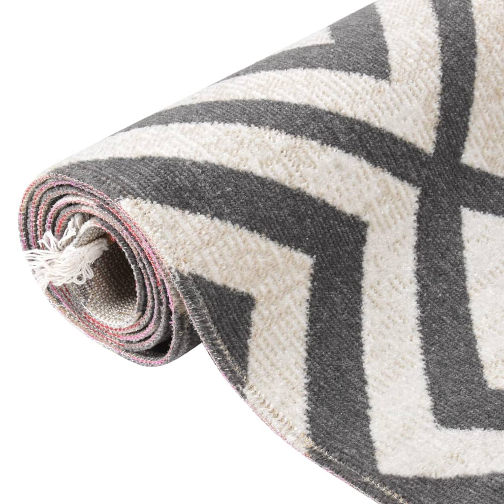 vidaXL Vonkajší koberec hladko tkaný 115x170 cm bledočierny a béžový