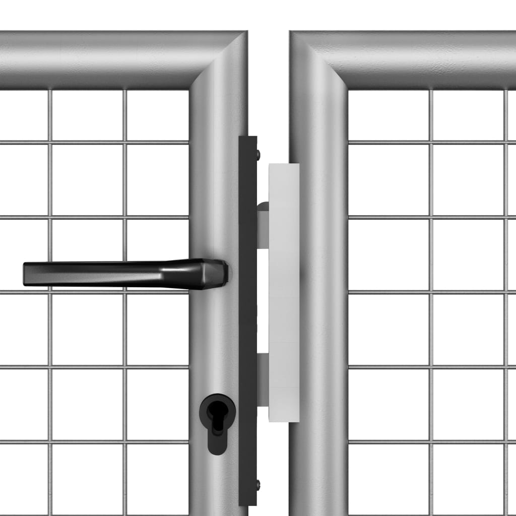 vidaXL Záhradná brána strieborná 306x225 cm galvanizovaná oceľ