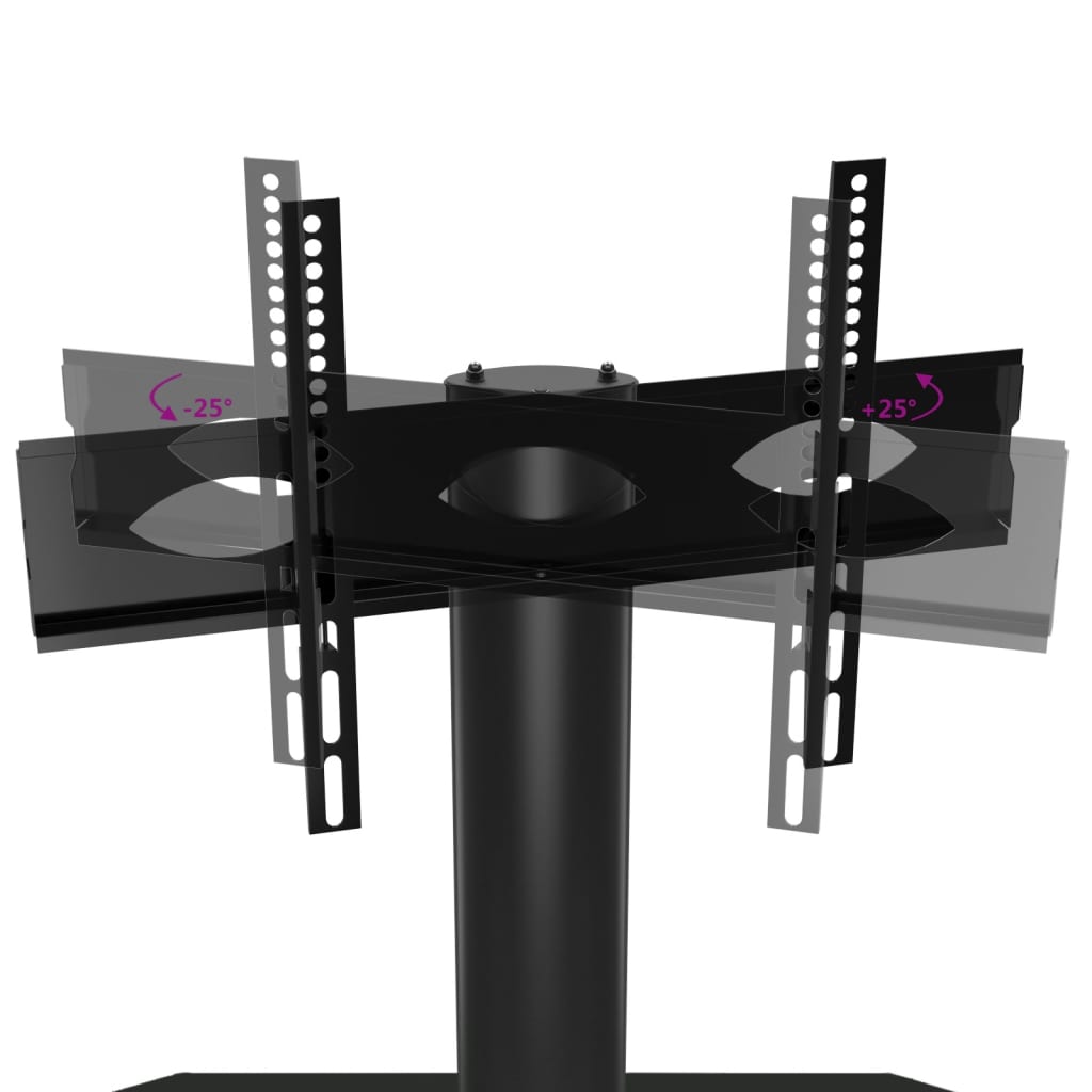 vidaXL Rohový TV stojan 2-vrstvový pre 32-70 palcov čierny