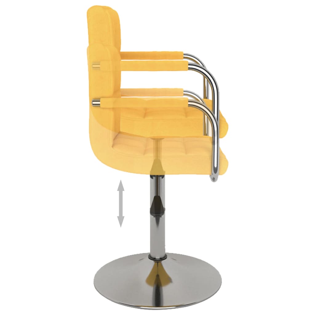 vidaXL Otočné jedálenské stoličky 4 ks horčicovo-žlté látkové