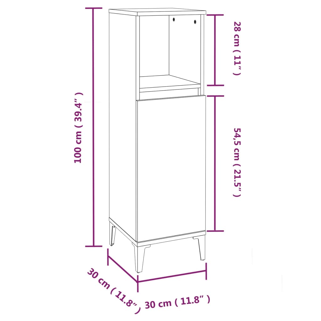 vidaXL 3-dielna sada kúpeľňových skriniek sivá sonoma spracované drevo