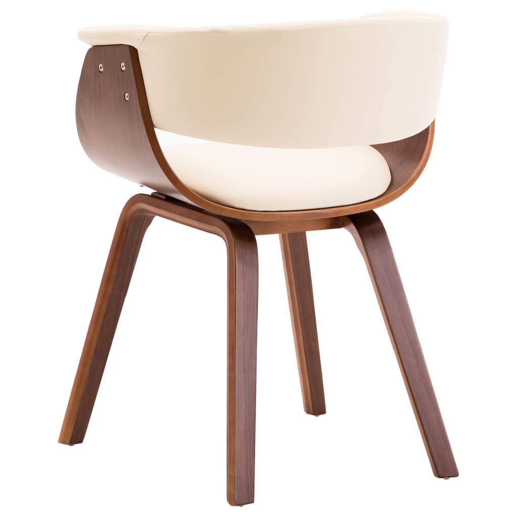 vidaXL Jedálenské stoličky 6 ks krémové ohýbané drevo a umelá koža