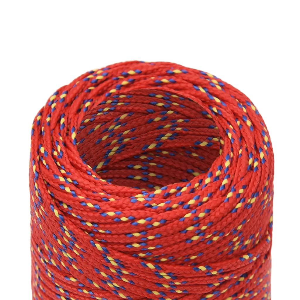 vidaXL Lodné lano červené 2 mm 25 m polypropylén