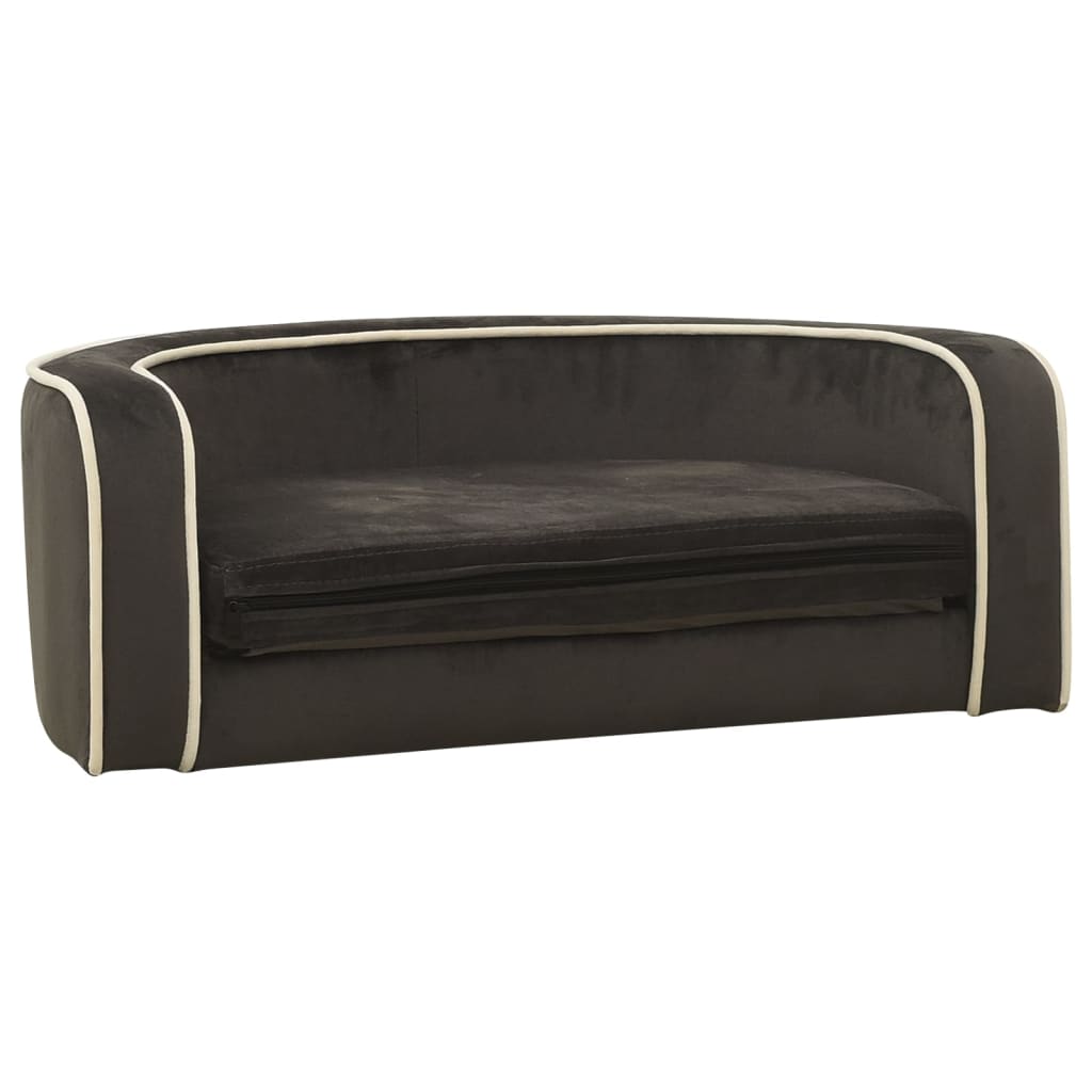 vidaXL Skladací gauč pre psa tmavo-sivý 73x67x26 cm plyš vankúš