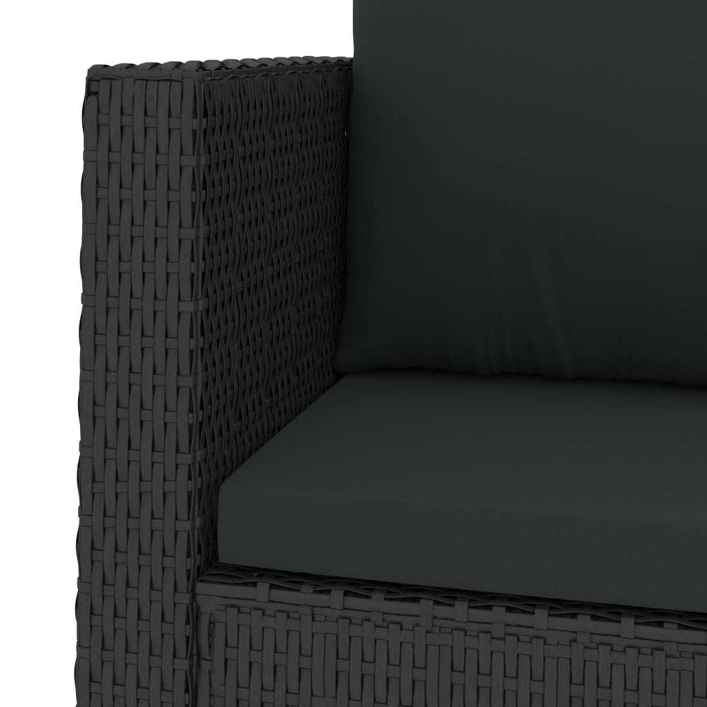 vidaXL 2-dielna záhradná sedacia súprava s podložkami, polyratan, čierna