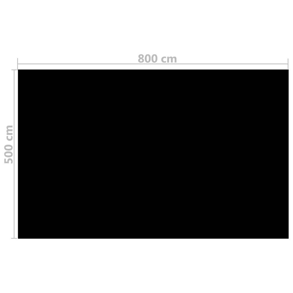 vidaXL Obdĺžniková bazénová plachta 800x500 cm, PE, čierna