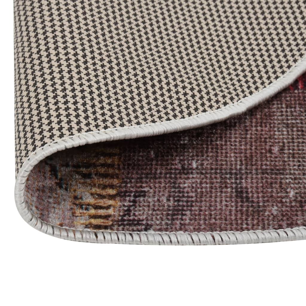 vidaXL Prateľný koberec patchwork φ120 cm viacfarebný protišmykový