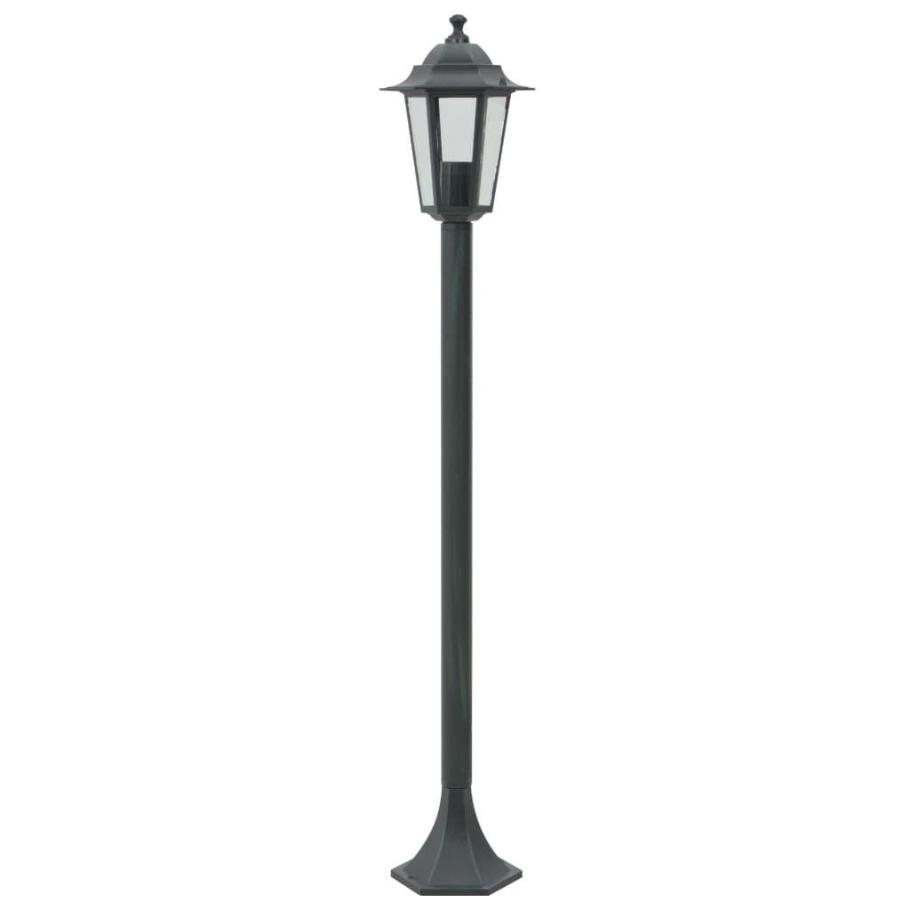 vidaXL Záhradné stĺpové lampy 6 ks E27 110 cm hliníkové tmavozelené
