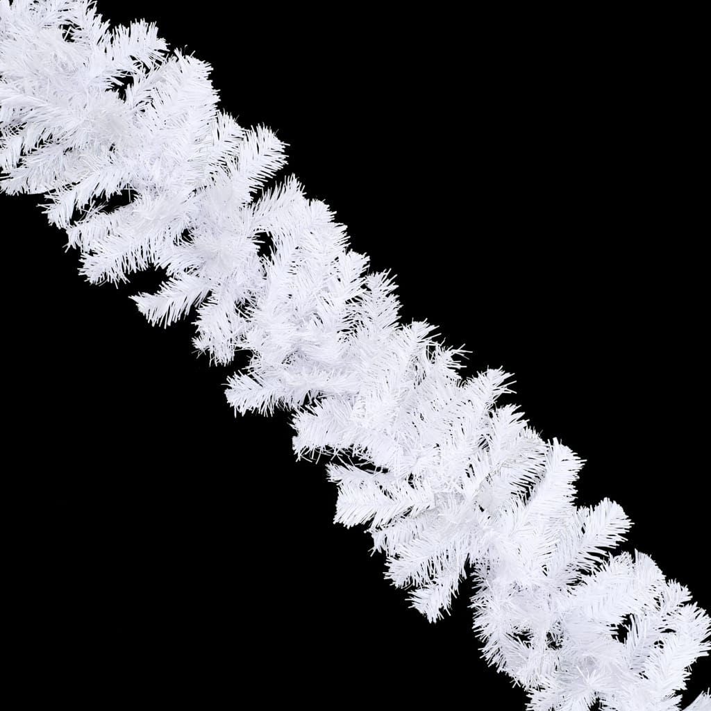 vidaXL Vianočné girlandy 4 ks, biele 270 cm, PVC