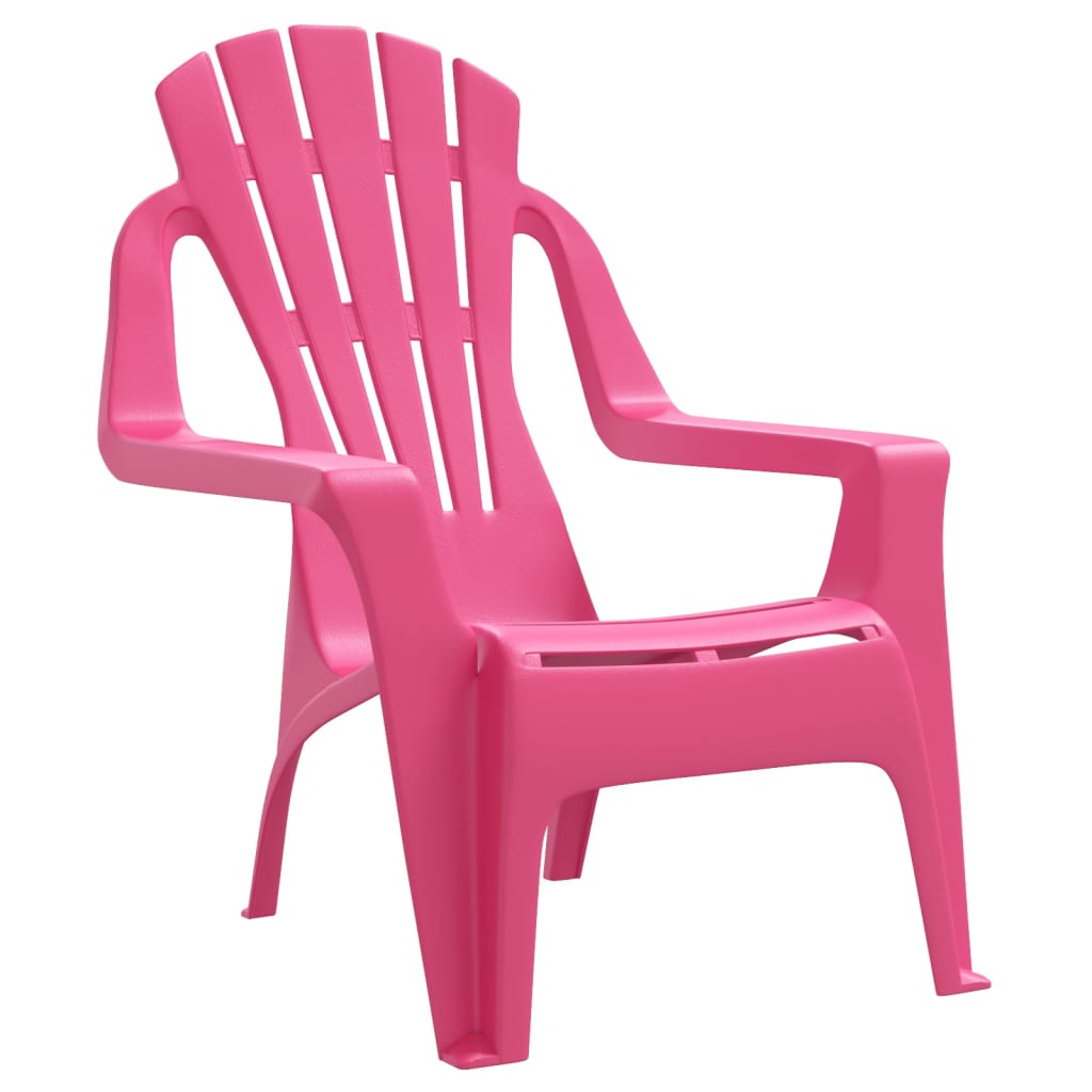 vidaXL Detské záhradné stoličky 2 ks ružové 37x34x44cm PP vzhľad dreva