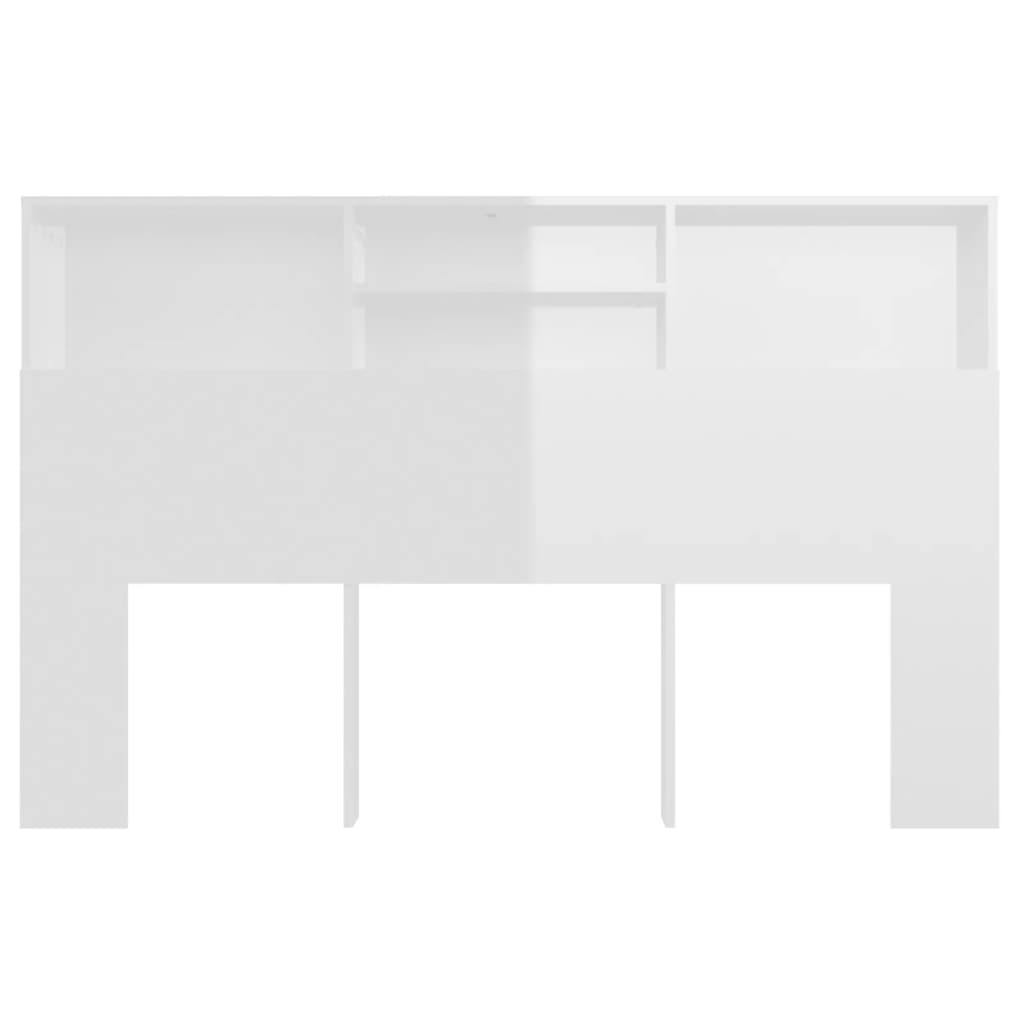 vidaXL Čelo postele so skrinkou lesklé biele 160x19x103,5 cm