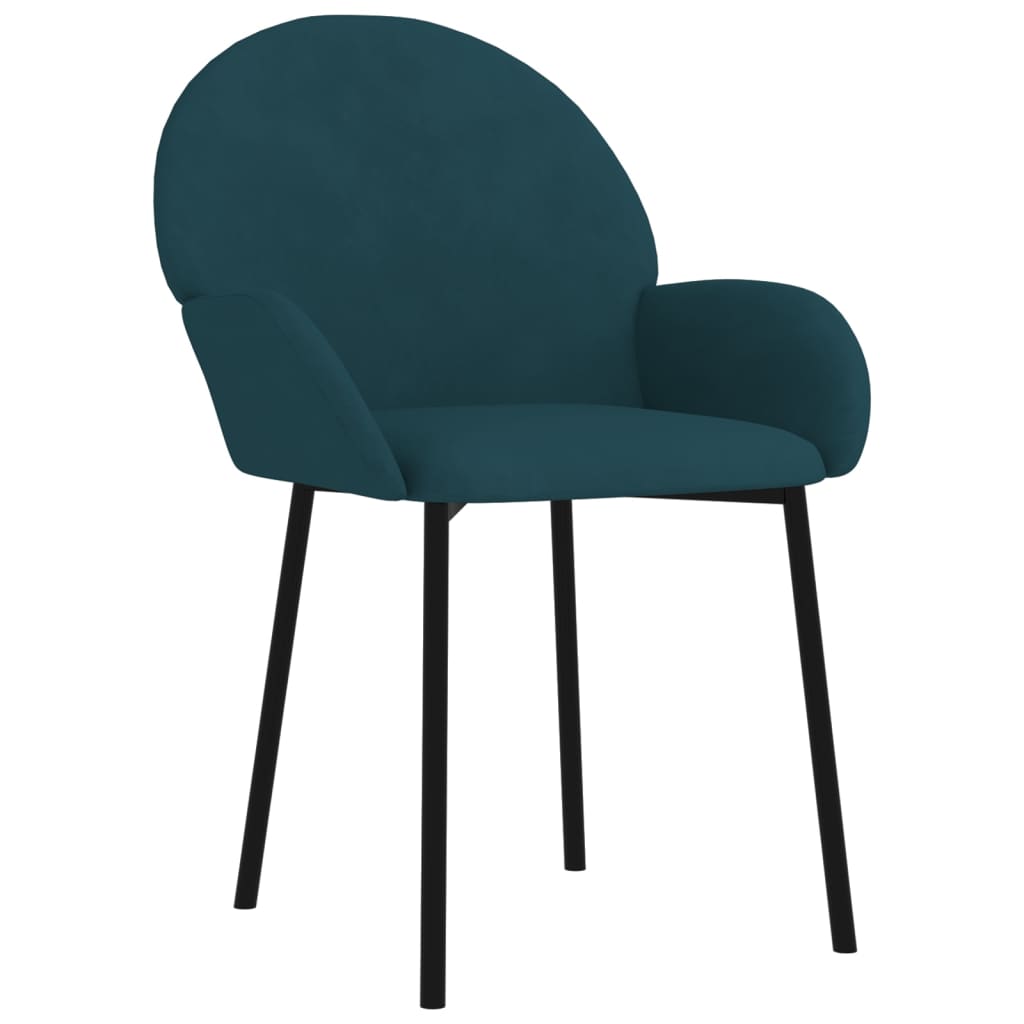 vidaXL Jedálenské stoličky 2 ks modré zamatové