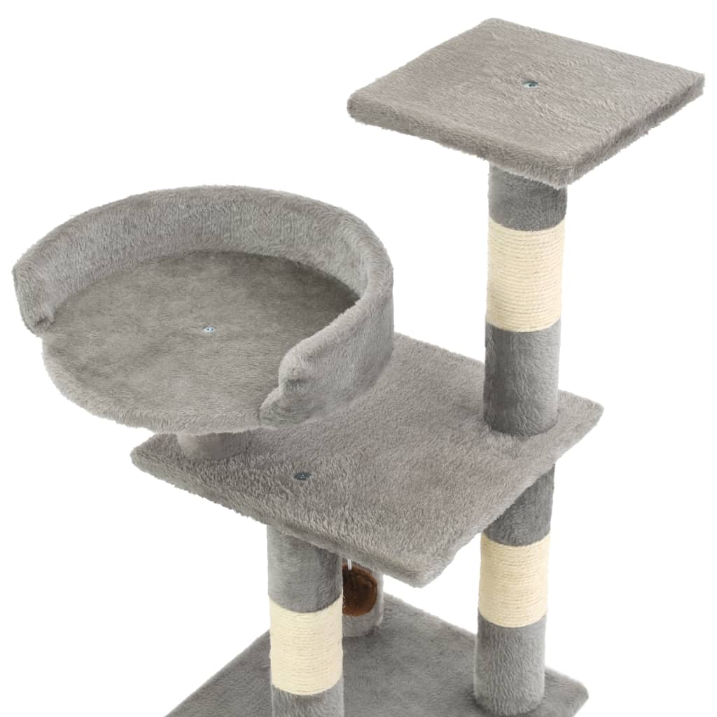 vidaXL Škrabadlo pre mačky so sisalovými stĺpikmi 65 cm sivé