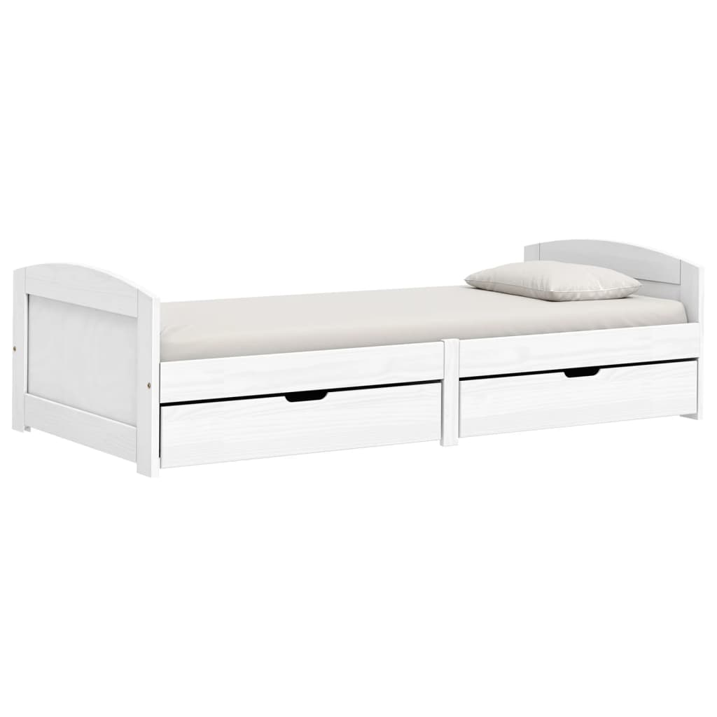 vidaXL Denná posteľ s 2 zásuvkami IRUN biela 90x200cm masívna borovica