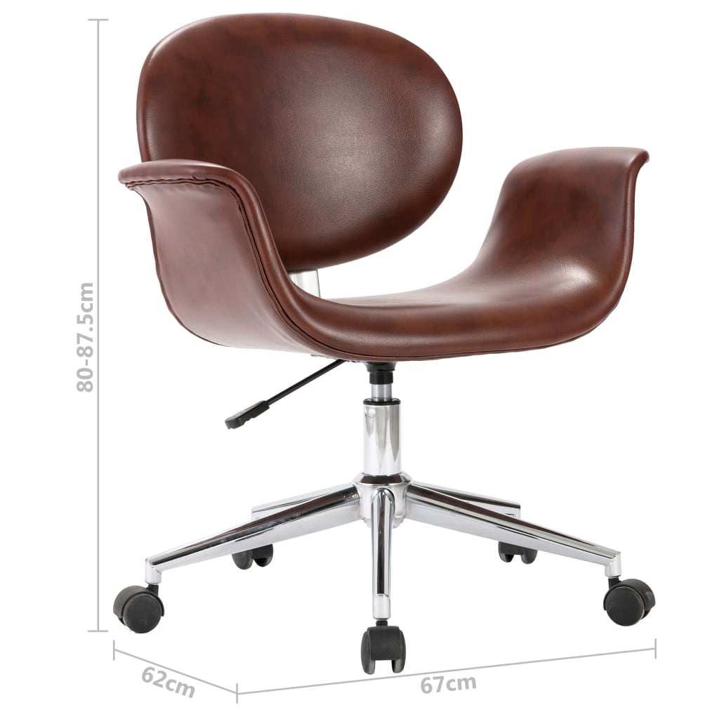 vidaXL Otočné jedálenské stoličky 6 ks hnedé umelá koža