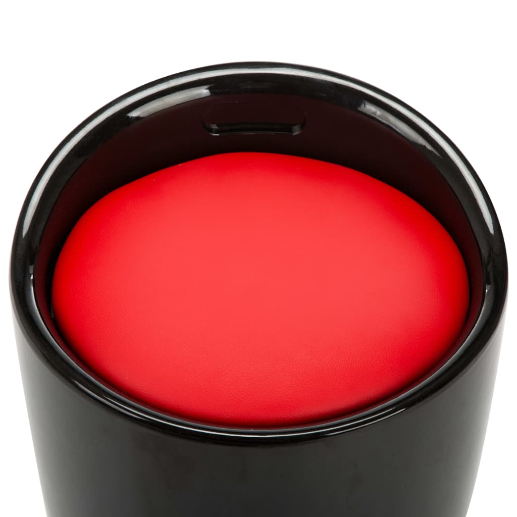 vidaXL Taburetka s úložným priestorom, čierno červená, umelá koža