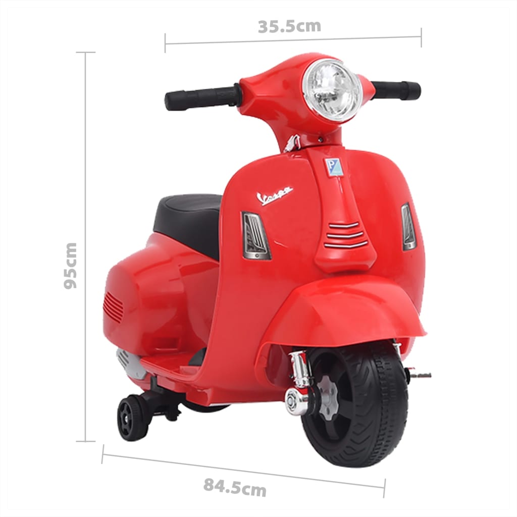 vidaXL Detská elektrická motorka Vespa GTS300, červená