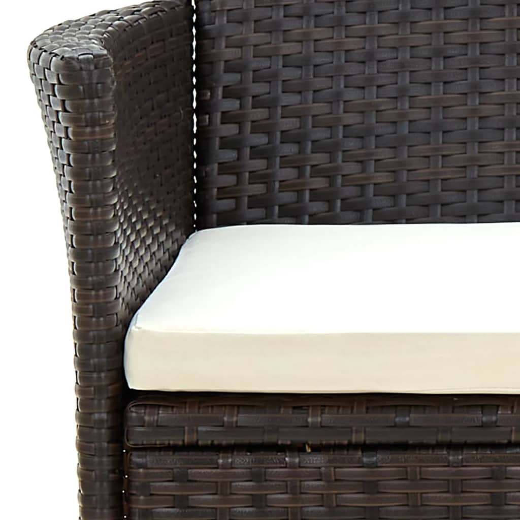 vidaXL Záhradné stoličky so sedákmi 2 ks polyratanové hnedé