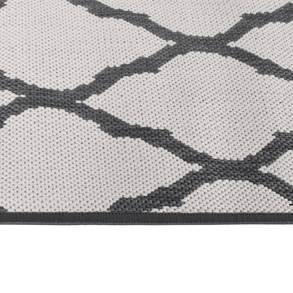 vidaXL Vonkajší koberec, sivo biely 80x150 cm, obojstranný dizajn