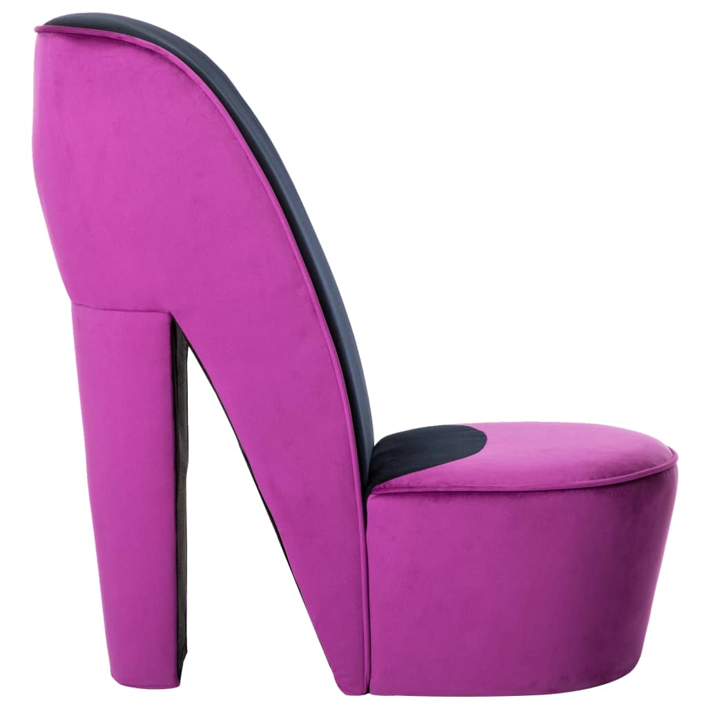 vidaXL Kreslo v tvare topánky fialové zamatové
