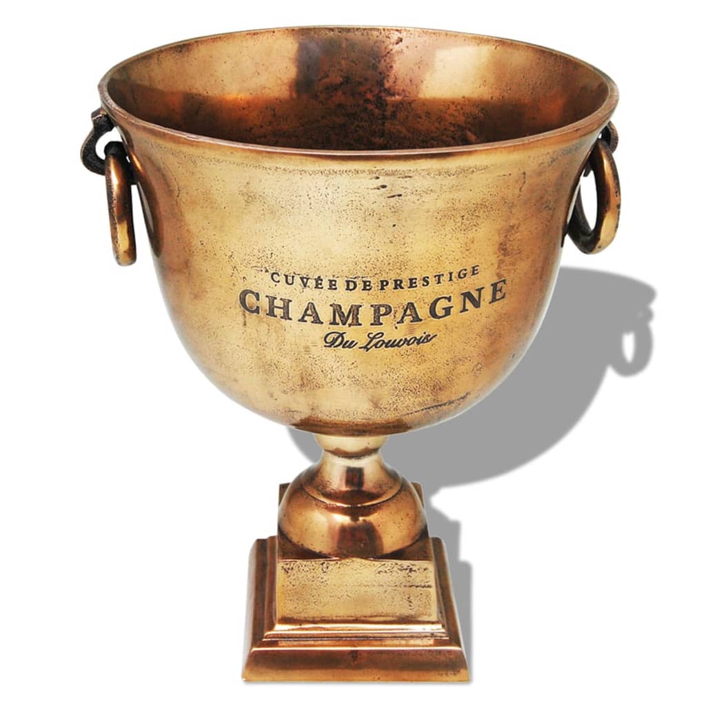 vidaXL Hnedá chladiaca nádoba na šampanské v tvare víťazného pohára, meď